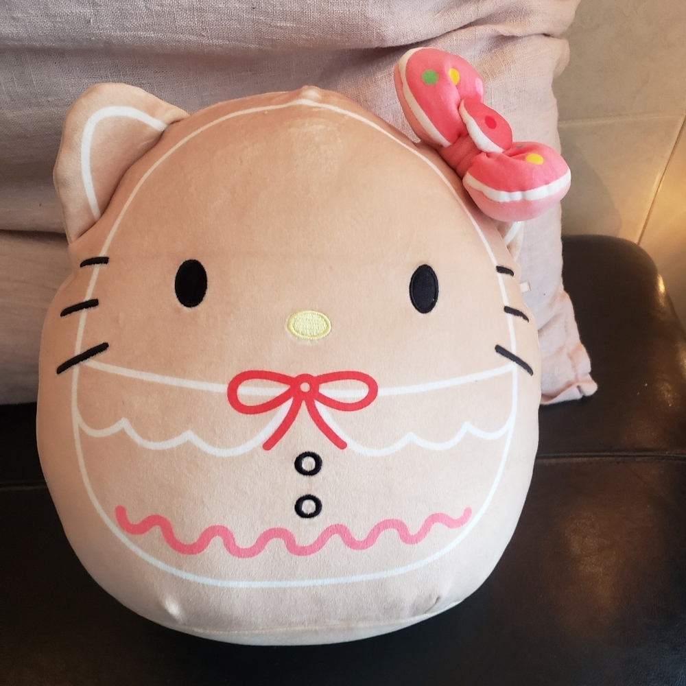 Hello Kitty Cat Plush Pillow with Bow